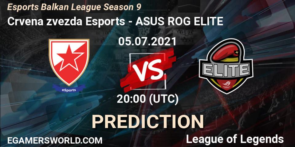 Prognoza Crvena zvezda Esports - ASUS ROG ELITE. 05.07.21, LoL, Esports Balkan League Season 9