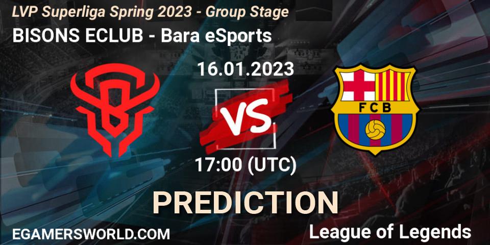 Prognoza BISONS ECLUB - Barça eSports. 16.01.2023 at 17:00, LoL, LVP Superliga Spring 2023 - Group Stage