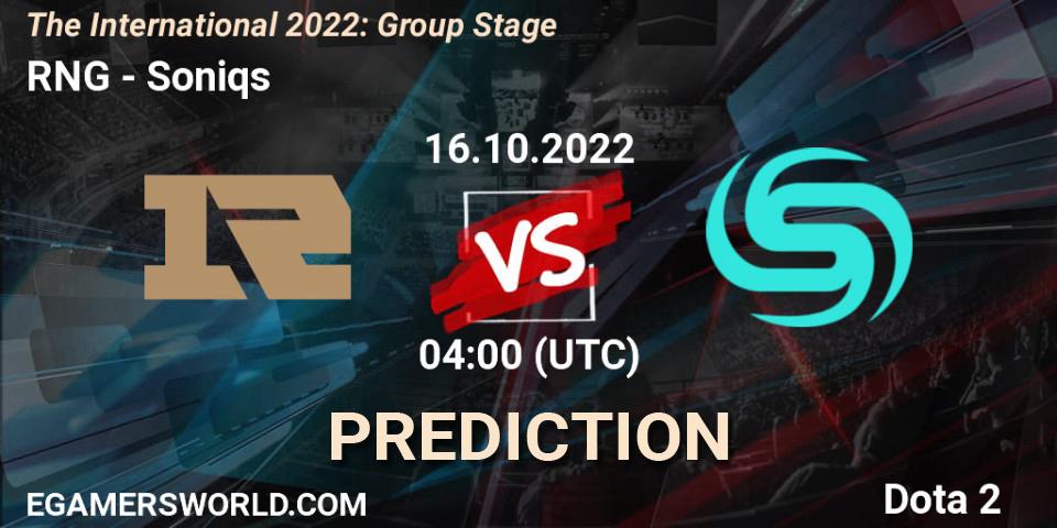 Prognoza RNG - Soniqs. 16.10.22, Dota 2, The International 2022: Group Stage