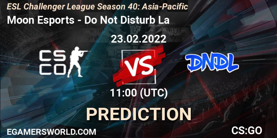 Prognoza Moon Esports - Do Not Disturb La. 23.02.2022 at 12:00, Counter-Strike (CS2), ESL Challenger League Season 40: Asia-Pacific