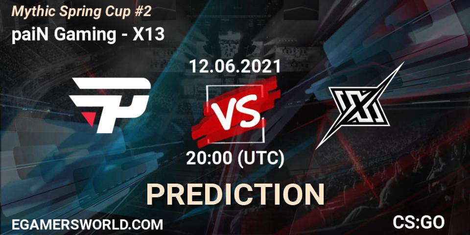 Prognoza paiN Gaming - X13. 12.06.2021 at 20:00, Counter-Strike (CS2), Mythic Spring Cup #2
