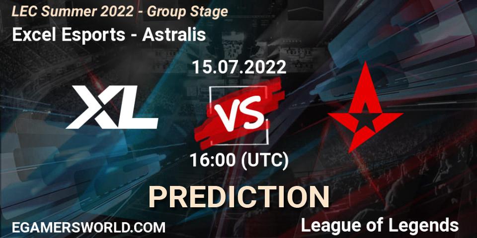 Prognoza Excel Esports - Astralis. 15.07.2022 at 16:00, LoL, LEC Summer 2022 - Group Stage