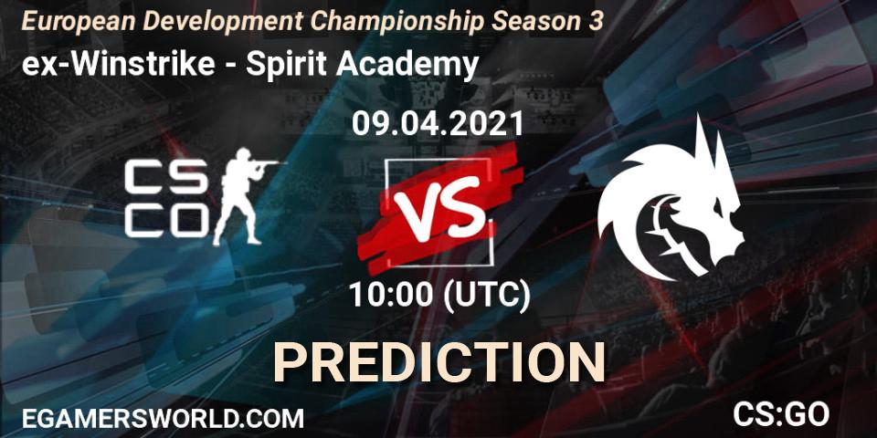 Prognoza 1WIN - Spirit Academy. 09.04.2021 at 10:00, Counter-Strike (CS2), European Development Championship Season 3