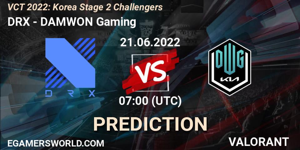 Prognoza DRX - DAMWON Gaming. 21.06.2022 at 07:00, VALORANT, VCT 2022: Korea Stage 2 Challengers