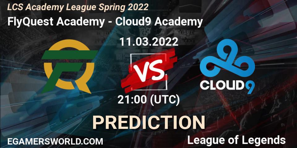 Prognoza FlyQuest Academy - Cloud9 Academy. 11.03.2022 at 21:00, LoL, LCS Academy League Spring 2022