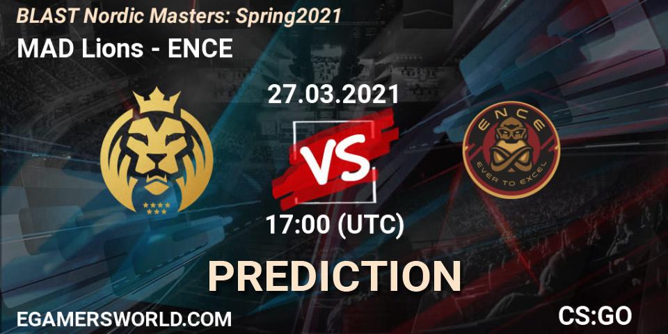 Prognoza MAD Lions - ENCE. 27.03.2021 at 17:05, Counter-Strike (CS2), BLAST Nordic Masters: Spring 2021