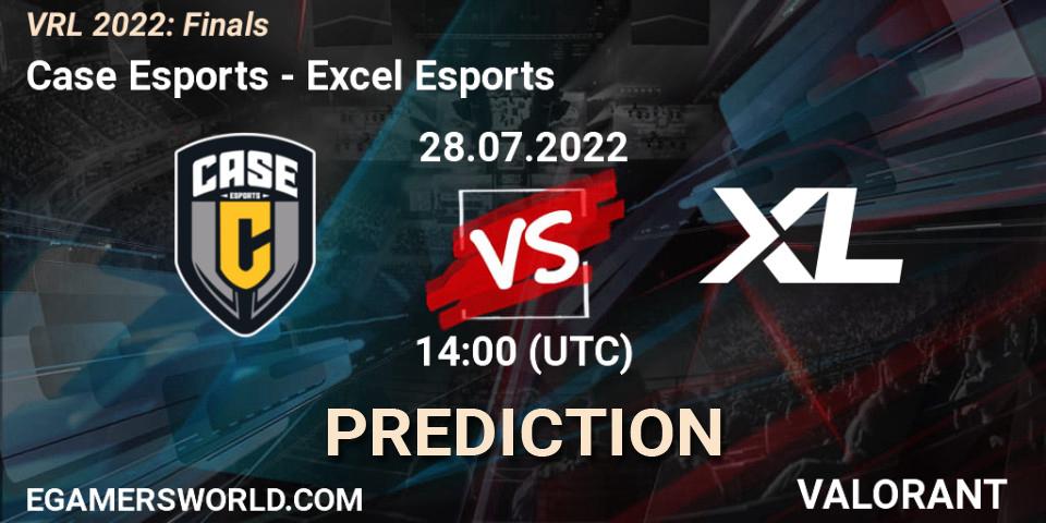 Prognoza Case Esports - Excel Esports. 28.07.2022 at 14:00, VALORANT, VRL 2022: Finals