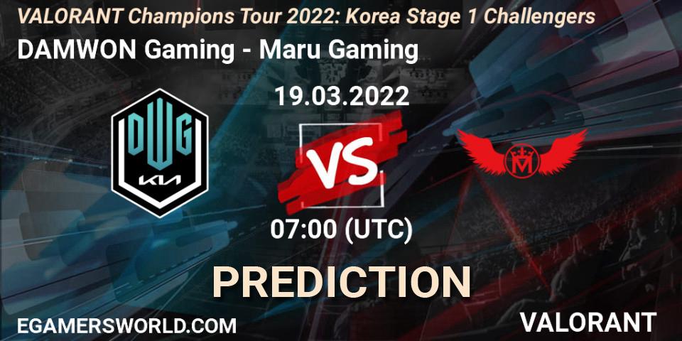 Prognoza DAMWON Gaming - Maru Gaming. 19.03.2022 at 07:00, VALORANT, VCT 2022: Korea Stage 1 Challengers