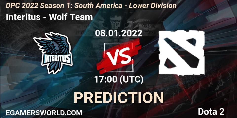 Prognoza Interitus - Wolf Team. 08.01.2022 at 17:03, Dota 2, DPC 2022 Season 1: South America - Lower Division