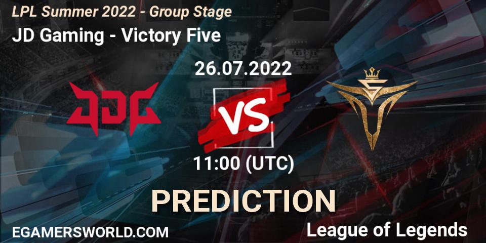 Prognoza JD Gaming - Victory Five. 26.07.2022 at 11:00, LoL, LPL Summer 2022 - Group Stage