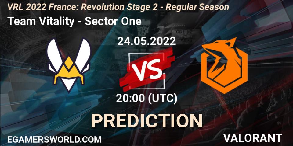 Prognoza Team Vitality - Sector One. 24.05.2022 at 20:30, VALORANT, VRL 2022 France: Revolution Stage 2 - Regular Season