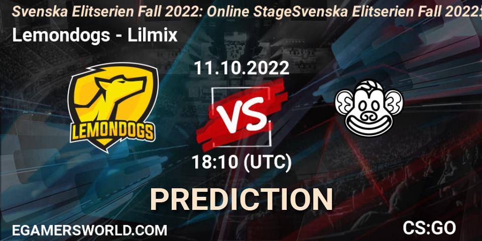 Prognoza Lemondogs - Lilmix. 11.10.22, CS2 (CS:GO), Svenska Elitserien Fall 2022