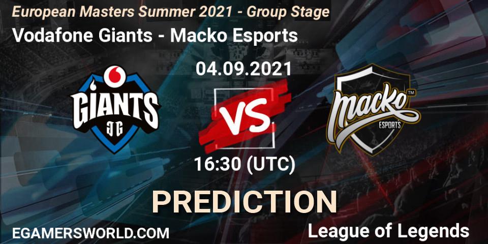 Prognoza Vodafone Giants - Macko Esports. 04.09.2021 at 16:30, LoL, European Masters Summer 2021 - Group Stage