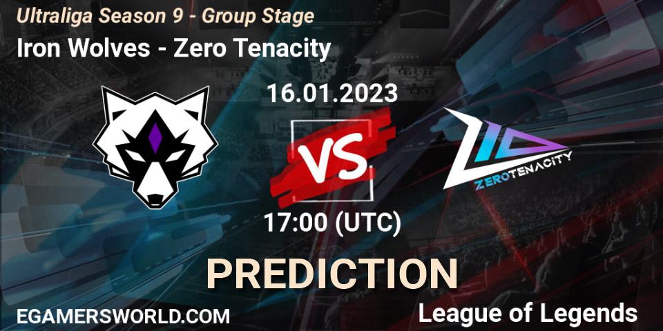 Prognoza Iron Wolves - Zero Tenacity. 16.01.2023 at 17:00, LoL, Ultraliga Season 9 - Group Stage