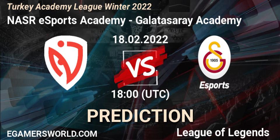 Prognoza NASR eSports Academy - Galatasaray Academy. 18.02.2022 at 18:00, LoL, Turkey Academy League Winter 2022
