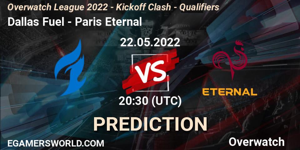 Prognoza Dallas Fuel - Paris Eternal. 22.05.2022 at 20:30, Overwatch, Overwatch League 2022 - Kickoff Clash - Qualifiers