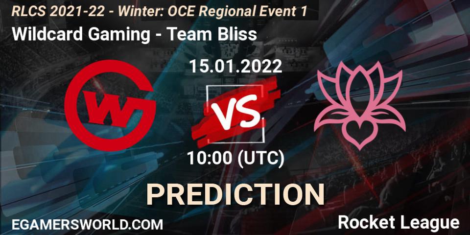 Prognoza Wildcard Gaming - Team Bliss. 15.01.2022 at 10:00, Rocket League, RLCS 2021-22 - Winter: OCE Regional Event 1