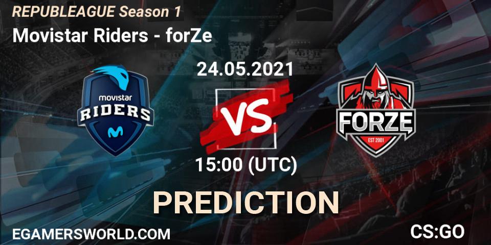 Prognoza Movistar Riders - forZe. 24.05.2021 at 15:00, Counter-Strike (CS2), REPUBLEAGUE Season 1