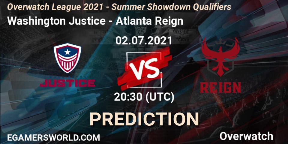 Prognoza Washington Justice - Atlanta Reign. 02.07.2021 at 21:00, Overwatch, Overwatch League 2021 - Summer Showdown Qualifiers