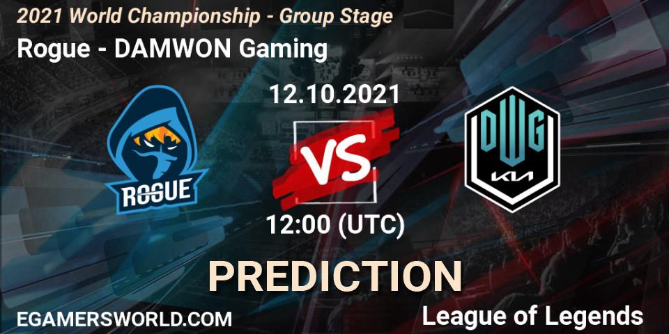 Prognoza Rogue - DAMWON Gaming. 12.10.2021 at 12:00, LoL, 2021 World Championship - Group Stage