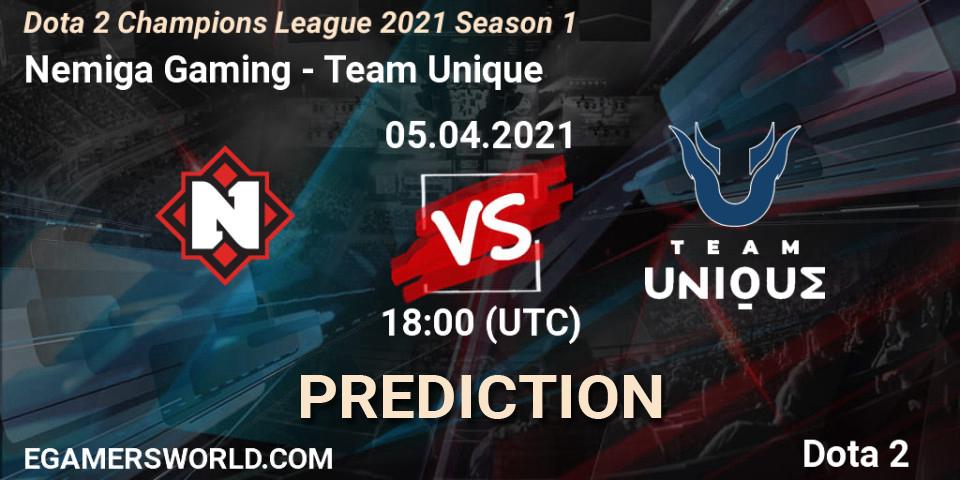 Prognoza Nemiga Gaming - Team Unique. 05.04.2021 at 17:00, Dota 2, Dota 2 Champions League 2021 Season 1