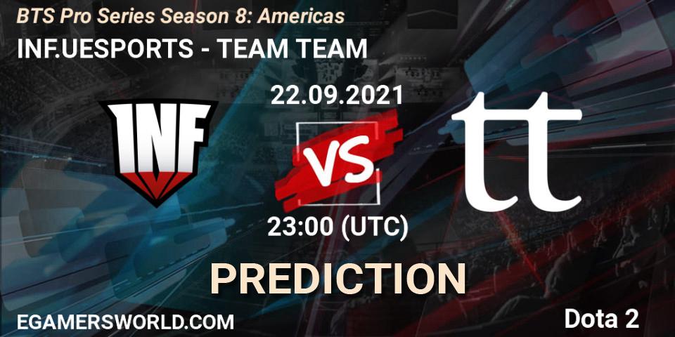 Prognoza INF.UESPORTS - TEAM TEAM. 23.09.21, Dota 2, BTS Pro Series Season 8: Americas
