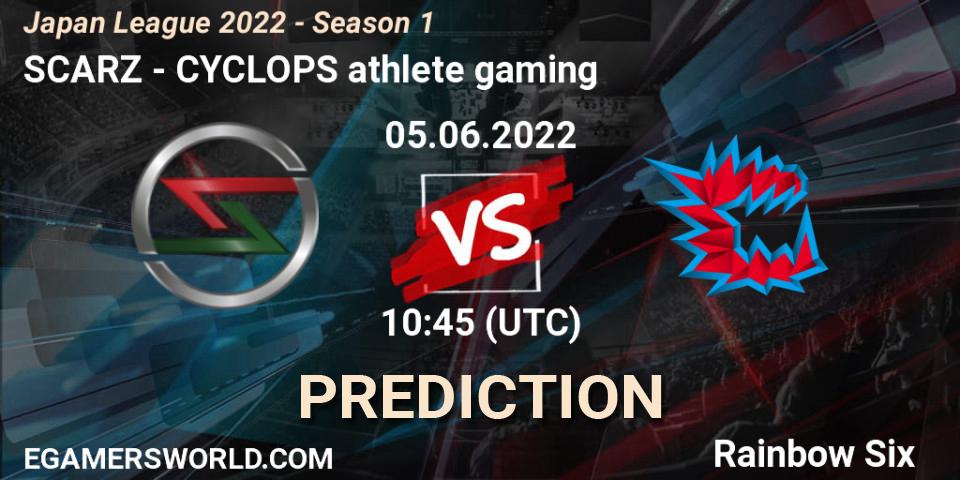 Prognoza SCARZ - CYCLOPS athlete gaming. 05.06.2022 at 10:45, Rainbow Six, Japan League 2022 - Season 1