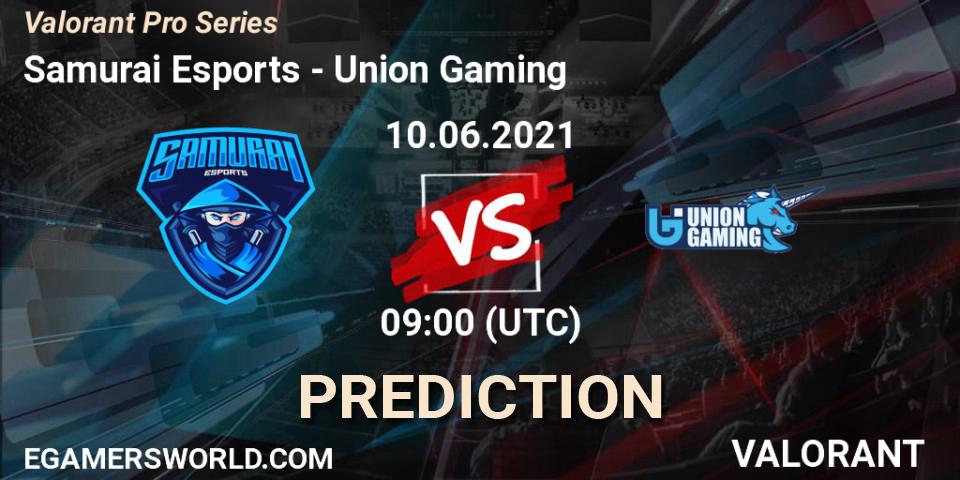 Prognoza Samurai Esports - Union Gaming. 10.06.2021 at 09:30, VALORANT, Valorant Pro Series