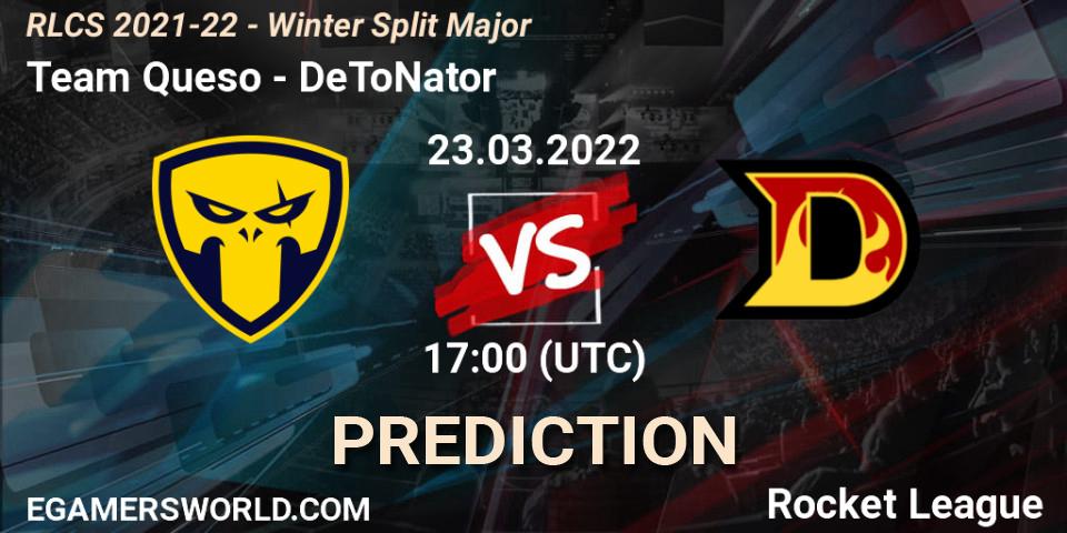 Prognoza Team Queso - DeToNator. 23.03.2022 at 17:00, Rocket League, RLCS 2021-22 - Winter Split Major