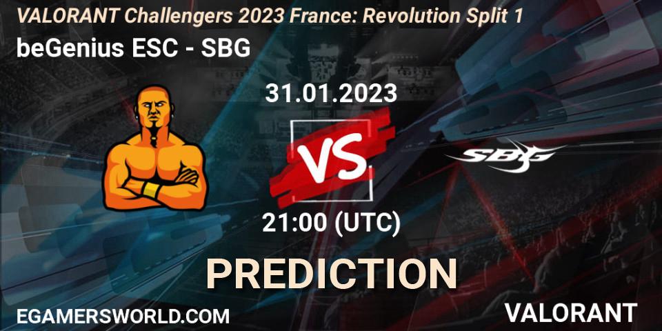 Prognoza beGenius ESC - SBG. 31.01.23, VALORANT, VALORANT Challengers 2023 France: Revolution Split 1