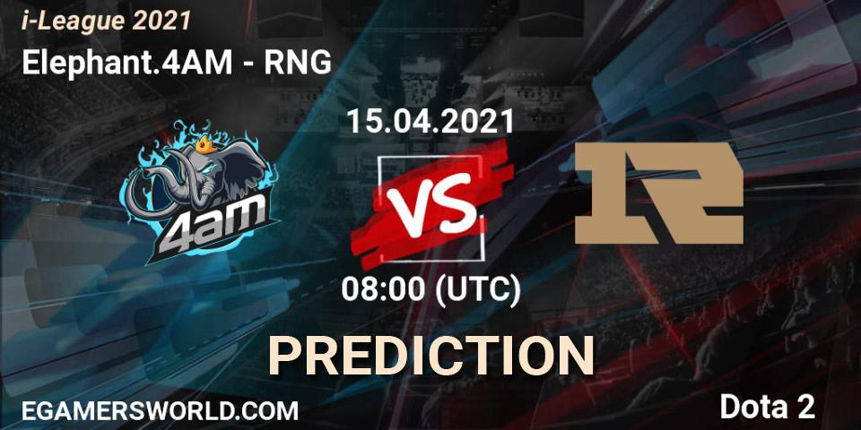 Prognoza Elephant.4AM - RNG. 14.04.2021 at 08:05, Dota 2, i-League 2021 Season 1
