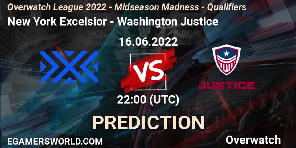 Prognoza New York Excelsior - Washington Justice. 16.06.2022 at 22:00, Overwatch, Overwatch League 2022 - Midseason Madness - Qualifiers