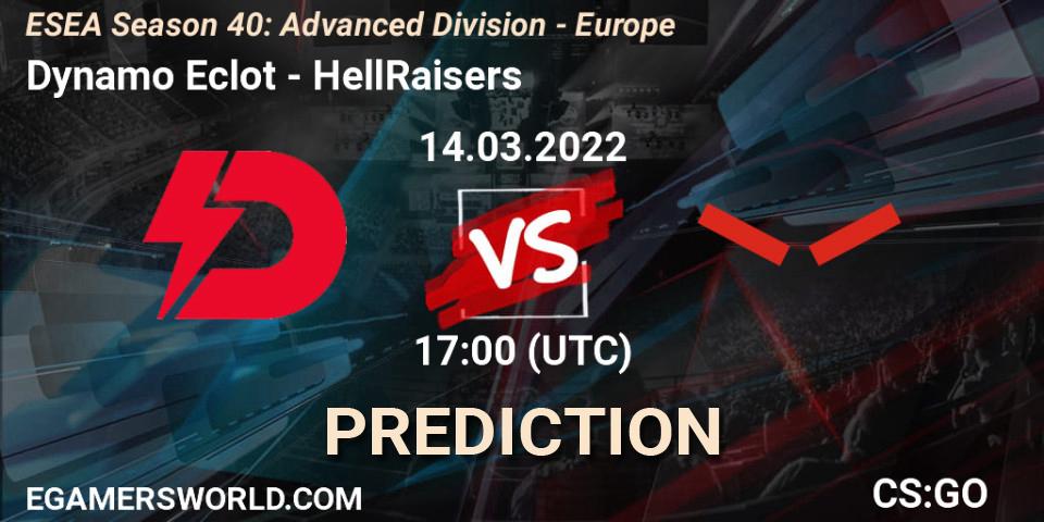 Prognoza Dynamo Eclot - HellRaisers. 14.03.22, CS2 (CS:GO), ESEA Season 40: Advanced Division - Europe