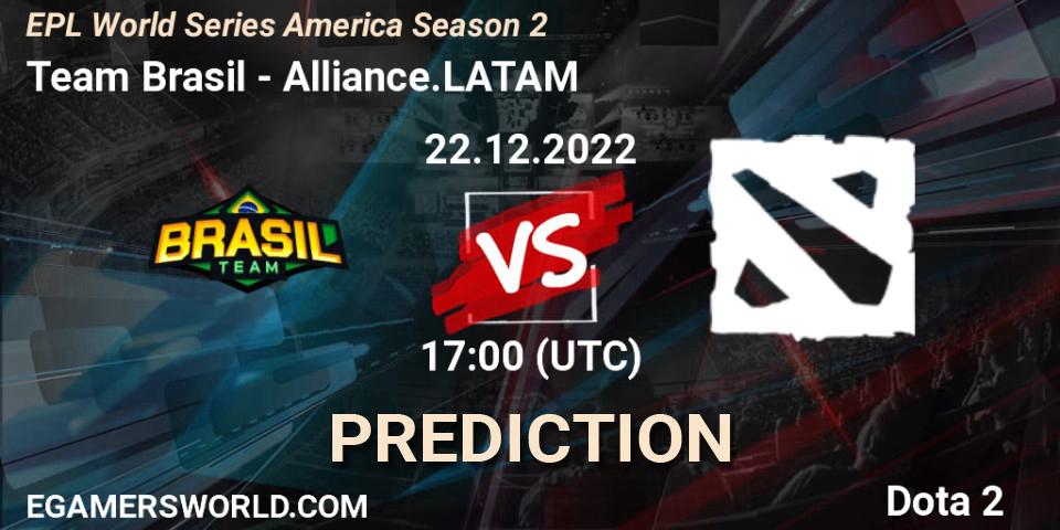 Prognoza Team Brasil - Alliance.LATAM. 22.12.2022 at 17:01, Dota 2, EPL World Series America Season 2