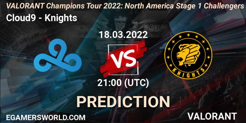 Prognoza Cloud9 - Knights. 17.03.2022 at 20:30, VALORANT, VCT 2022: North America Stage 1 Challengers