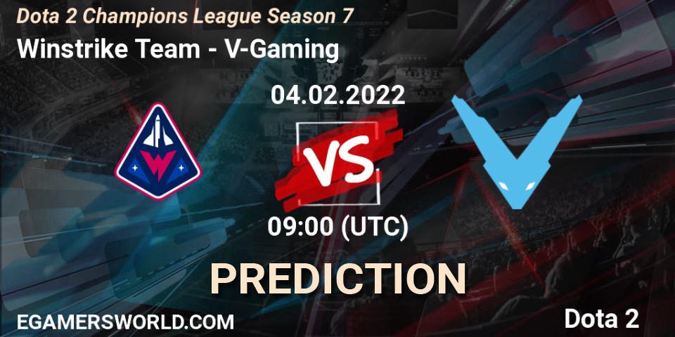 Prognoza Winstrike Team - V-Gaming. 04.02.2022 at 12:00, Dota 2, Dota 2 Champions League 2022 Season 7