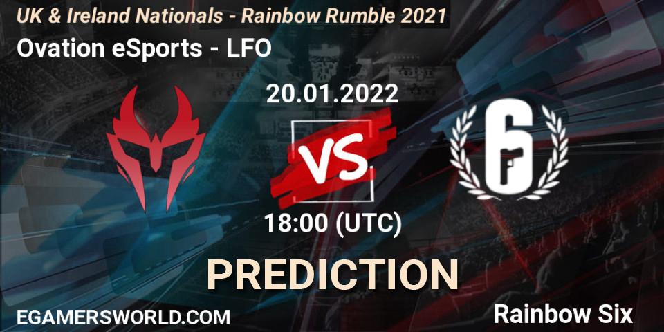 Prognoza Ovation eSports - LFO. 25.01.2022 at 18:00, Rainbow Six, UK & Ireland Nationals - Rainbow Rumble 2021