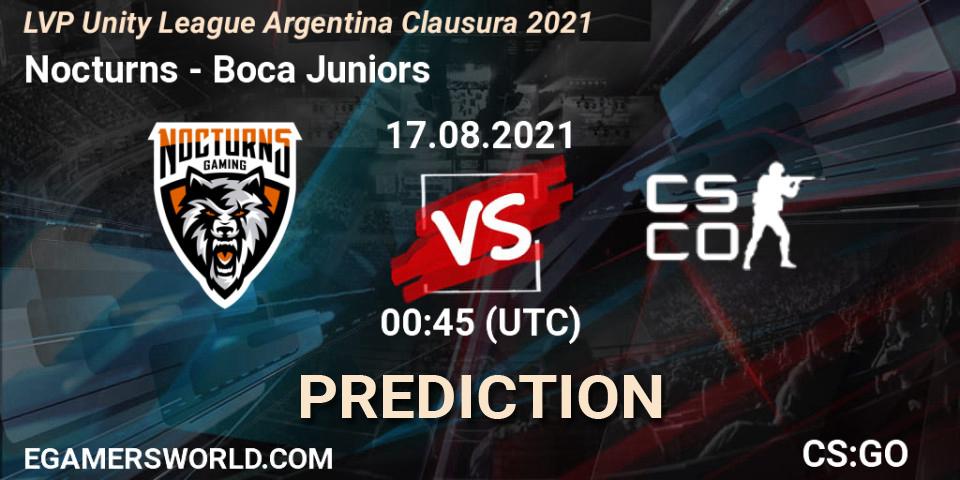 Prognoza Nocturns - Boca Juniors. 24.08.2021 at 00:45, Counter-Strike (CS2), LVP Unity League Argentina Clausura 2021