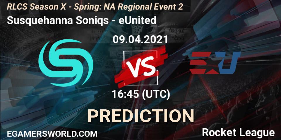 Prognoza Susquehanna Soniqs - eUnited. 09.04.2021 at 16:45, Rocket League, RLCS Season X - Spring: NA Regional Event 2