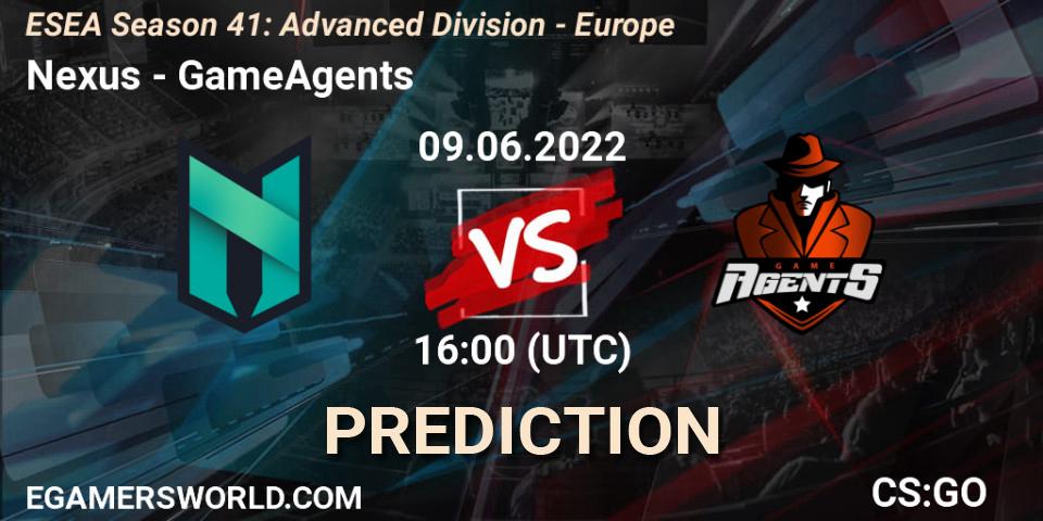 Prognoza Nexus - GameAgents. 09.06.2022 at 16:00, Counter-Strike (CS2), ESEA Season 41: Advanced Division - Europe