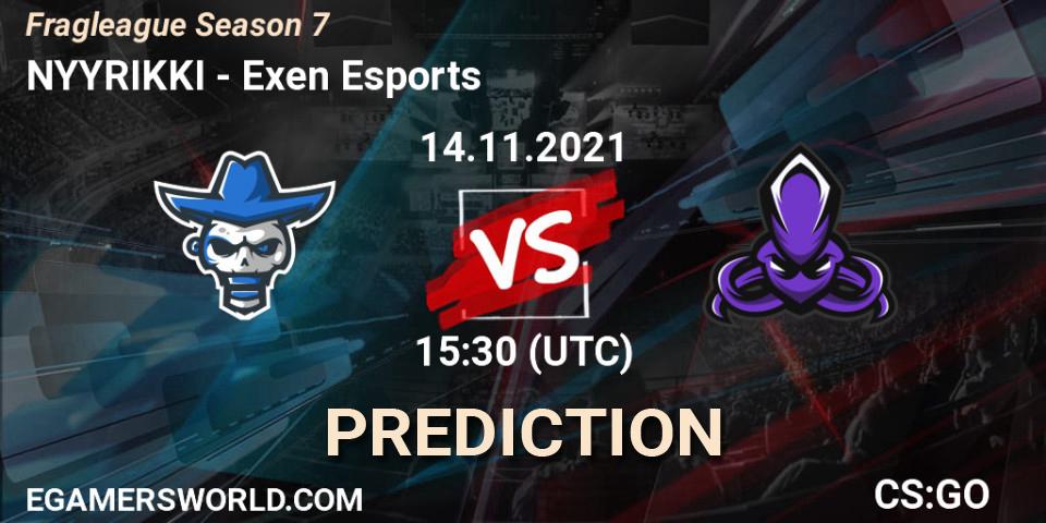 Prognoza Conquer - Exen Esports. 14.11.2021 at 15:30, Counter-Strike (CS2), Fragleague Season 7
