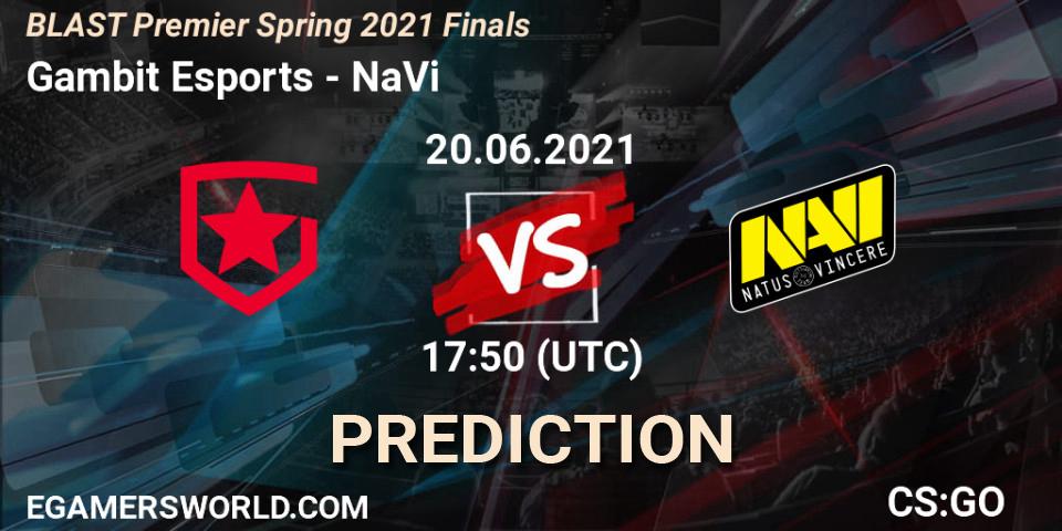 Prognoza Gambit Esports - NaVi. 20.06.2021 at 18:15, Counter-Strike (CS2), BLAST Premier Spring 2021 Finals