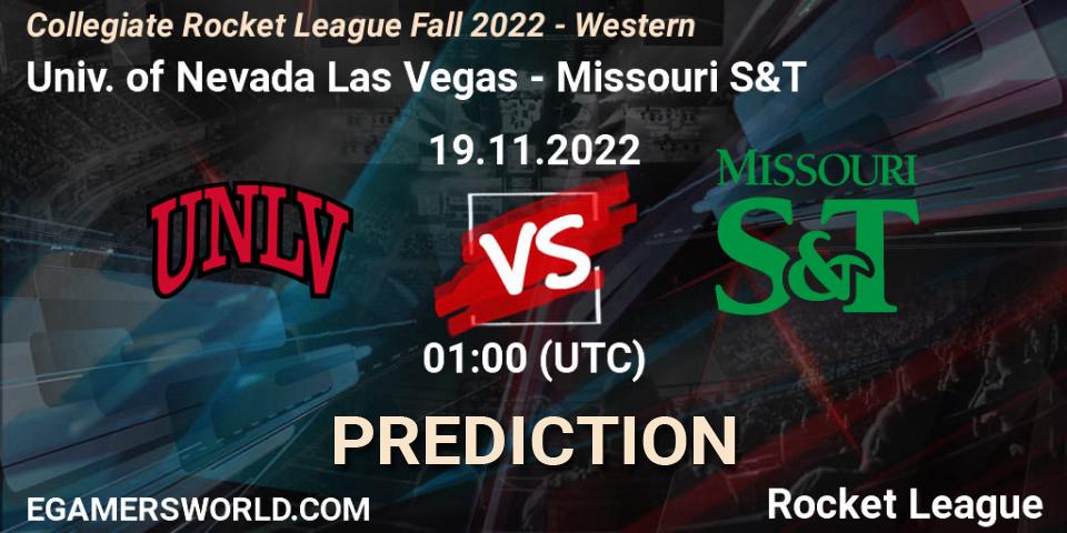 Prognoza Univ. of Nevada Las Vegas - Missouri S&T. 19.11.2022 at 01:00, Rocket League, Collegiate Rocket League Fall 2022 - Western