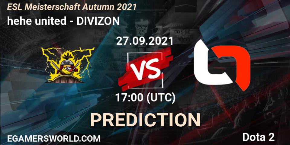 Prognoza hehe united - DIVIZON. 27.09.2021 at 17:13, Dota 2, ESL Meisterschaft Autumn 2021