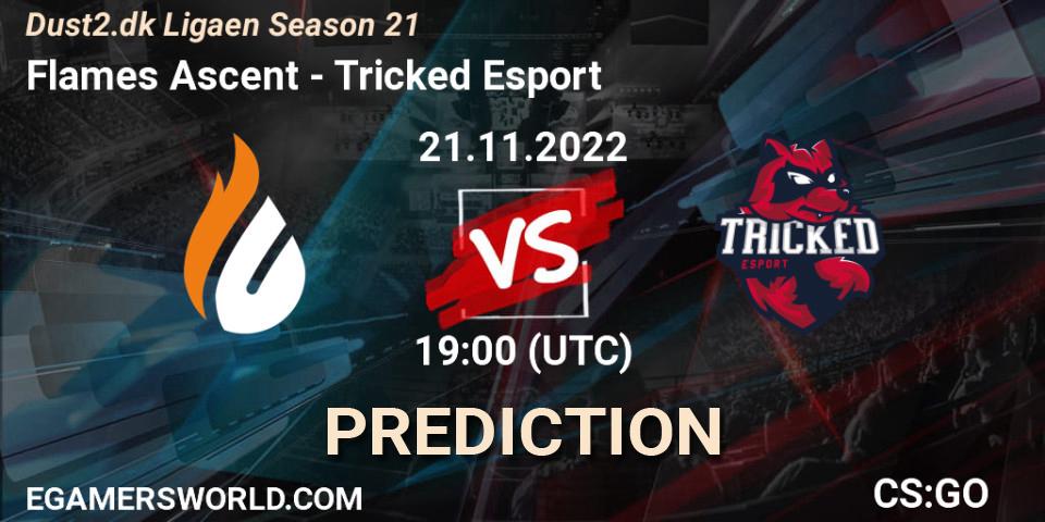 Prognoza Flames Ascent - Tricked Esport. 21.11.2022 at 19:00, Counter-Strike (CS2), Dust2.dk Ligaen Season 21