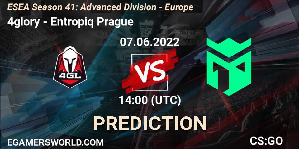 Prognoza 4glory - Entropiq Prague. 07.06.2022 at 14:00, Counter-Strike (CS2), ESEA Season 41: Advanced Division - Europe