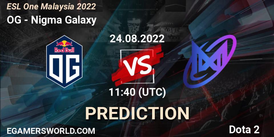 Prognoza OG - Nigma Galaxy. 24.08.22, Dota 2, ESL One Malaysia 2022