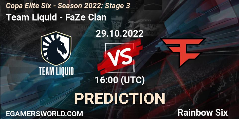 Prognoza Team Liquid - FaZe Clan. 29.10.22, Rainbow Six, Copa Elite Six - Season 2022: Stage 3