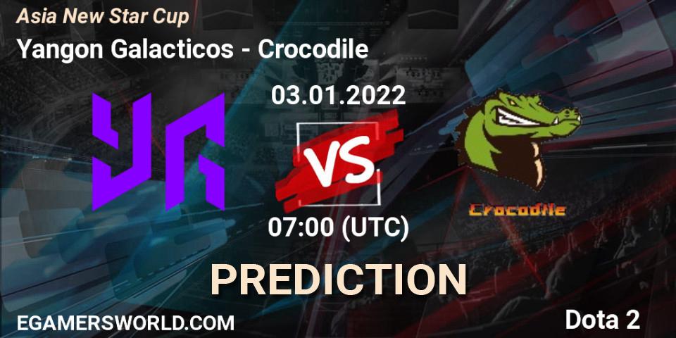 Prognoza Yangon Galacticos - Crocodile. 03.01.2022 at 07:29, Dota 2, Asia New Star Cup