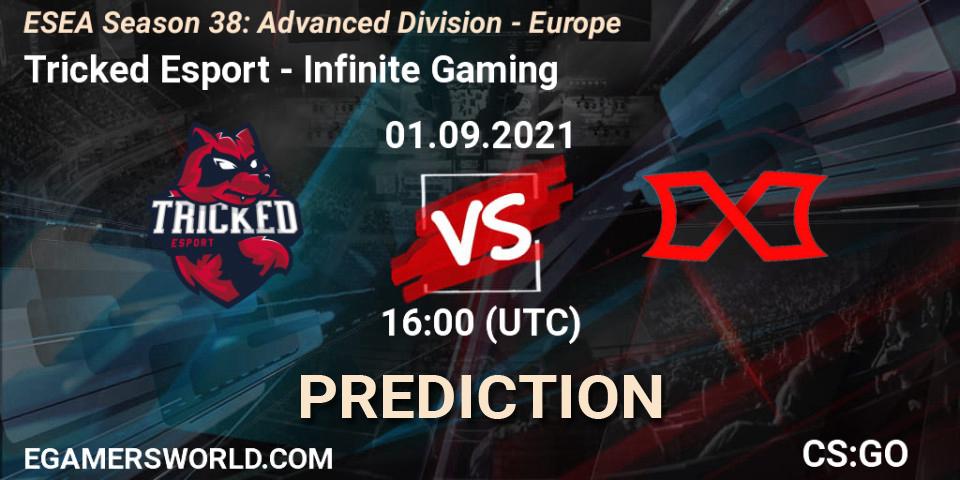Prognoza Tricked Esport - Infinite Gaming. 01.09.2021 at 16:00, Counter-Strike (CS2), ESEA Season 38: Advanced Division - Europe